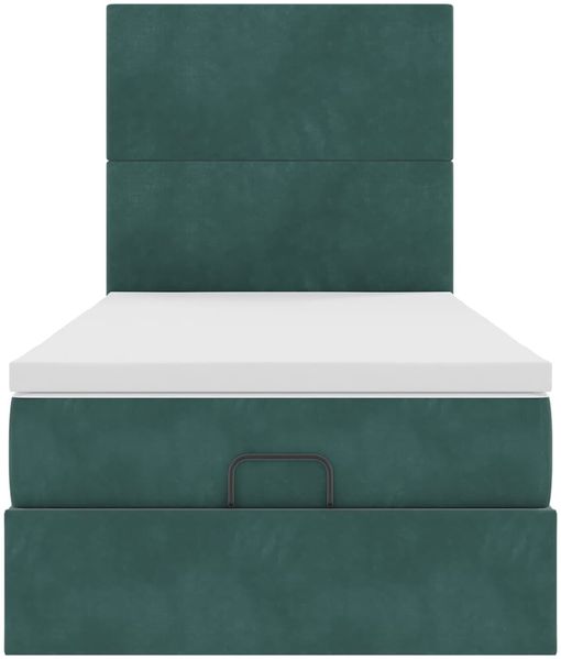 vidaXL Ottoman-Bett mit Matratzen Dunkelgrün 80x200 cm Samt 3313364 Bild 7