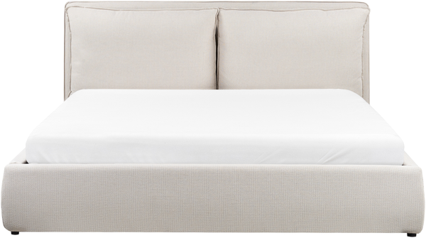 Bett mit Stauraum BAJONNA Stoff Beige 180 x 200 cm Bild 6