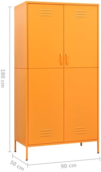 vidaXL Kleiderschrank, Stahl, Senfgelb, 90 x 50 x 180 cm Bild 10