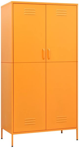 vidaXL Kleiderschrank, Stahl, Senfgelb, 90 x 50 x 180 cm Bild 2