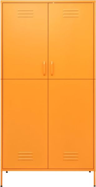vidaXL Kleiderschrank, Stahl, Senfgelb, 90 x 50 x 180 cm Bild 3