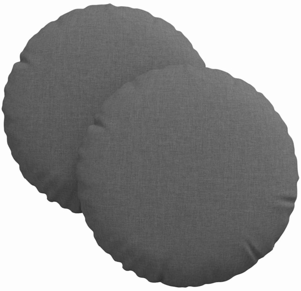vidaXL Sitzkissen 2 pcs Dunkelgrau Ø30 x 13 cm Stoff 42014084 Bild 1