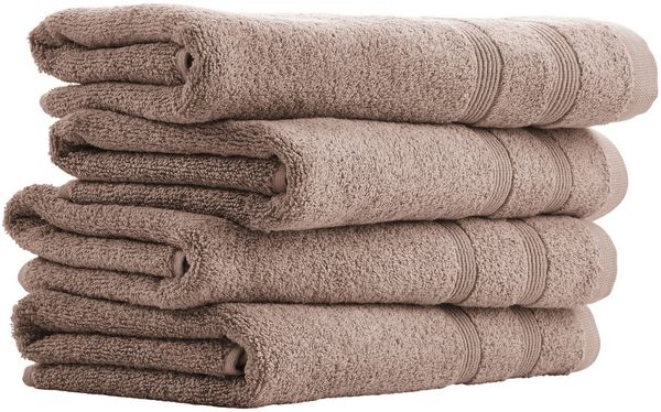uncover by Schiesser Handtuchset Brooklyn - 4-teilig - 50x100cm - Taupe