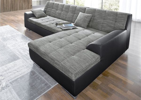 DOMO collection Ecksofa Treviso viele Bezüge, auch in Cord, L-Form, B/T/H: 267/80/83 cm, wahlw. mit Bettfunktion, inkl. Zierkissen, Unser Dauertiefpreis