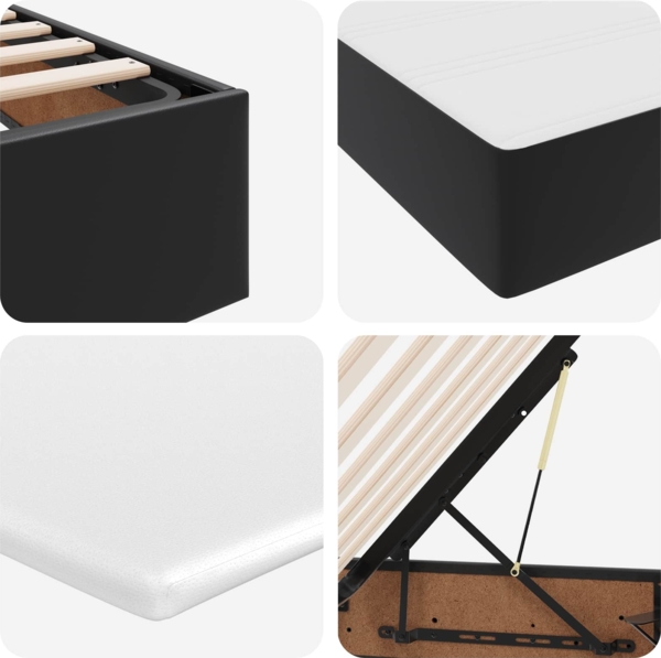 vidaXL Aufbewahrungsbett mit Matratze Schwarz 120x200 cm Kunstleder 3370158 Bild 10