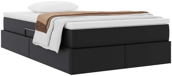 vidaXL Aufbewahrungsbett mit Matratze Schwarz 120x200 cm Kunstleder 3370158 Bild 2