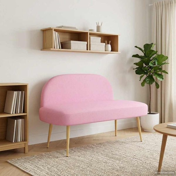 vidaXL Gepolsterte Bank mit Rückenlehne Rosa 110 x 60 x 76 cm 42040768