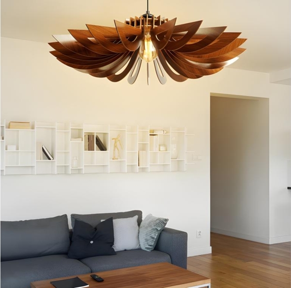 Vente-unique - Deckenleuchte - MDF - 68 x 50 cm - Nussbaumfarben - FARITA Bild 4