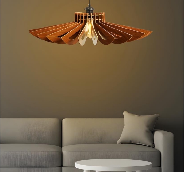 Vente-unique - Deckenleuchte - MDF - 68 x 50 cm - Nussbaumfarben - FARITA Bild 3