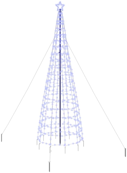 vidaXL LED Weihnachtsbaum mit Erdspießen Blau 400 cm Eisen 42018756