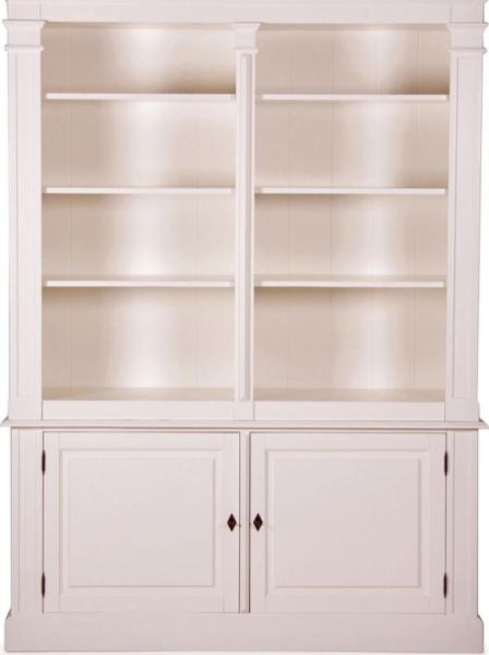 Casa Padrino Landhausstil Wandschrank Antik Weiß 160 x 48 x H. 215 cm - Landhausstil Möbel - Bücherregal