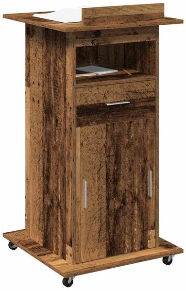 vidaXL Podium mit Schubladen Altholz 55 x 55 x 107 cm Holzwerkstoff 862297 Bild 3