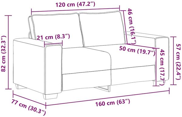 vidaXL Zweisitzer-Sofa Dunkelgrün 160x77x82 cm Cordstoff 4105197 Bild 9
