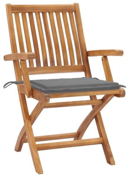 vidaXL Klappbare Gartenstühle mit Kissen 8 Stk. Massivholz Teak 3072778