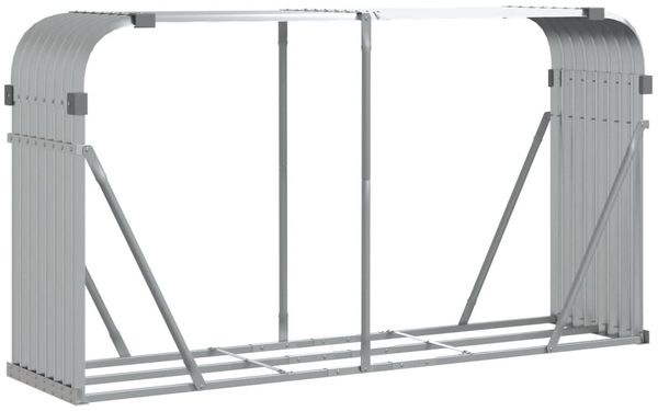 vidaXL Kaminholzunterstand Silbern 180x45x100 cm Verzinkter Stahl 364594 Bild 2