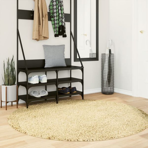 Teppich Wohnzimmer Schlafzimmer Shaggy Hochflor Modern Golden Ø 160 cm