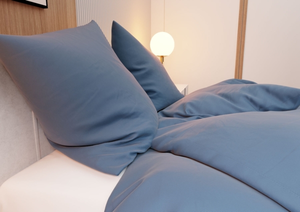 Mako Interlock Jersey Bettwäsche dunkelblau dots Garnitur 155x220 + 80x80 Bild 2