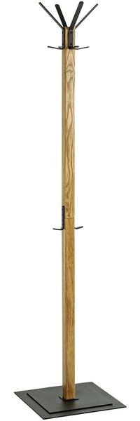 Garderobenständer >54326< in eiche, schwarz - 40x180x40 (BxHxT)