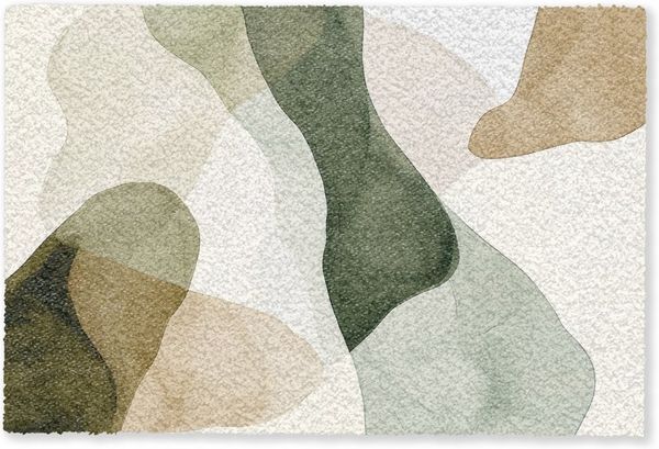MuchoWow Fußmatte Japandi - Abstrakt - Grün, Rechteckig, innen Schmutzfangmatte, Tür, Schmutzfänger Flur, Teppich 60x40 cm