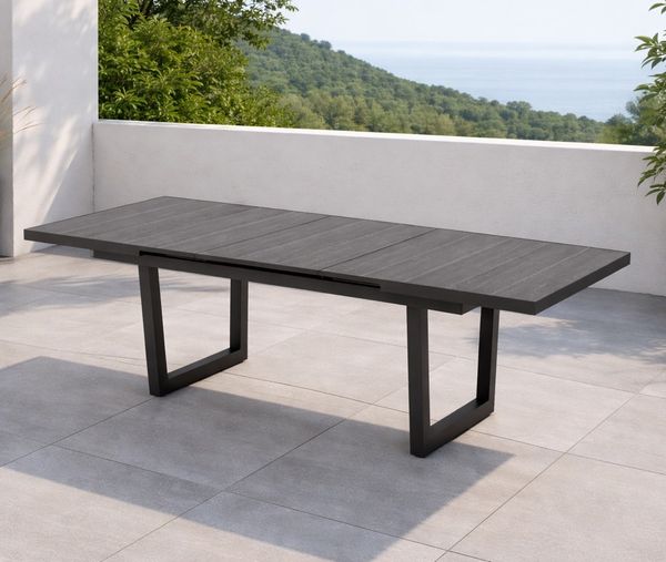 Gardissimo NIZZA Alu Auszieh-Gartentisch Keramik 200/265x100cm mit Sychronauszug