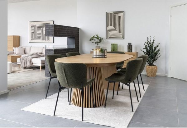 House Nordic Kulissen-Esstisch ausziehbar bis 240cm, Eiche furniert - 120/160/200/240x75cm (DxBxH)