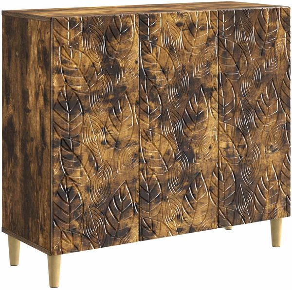 vidaXL Sideboard Geräucherte Eiche 89 x 34,5 x 80 cm Holzwerkstoff 895110