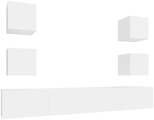 6-tlg. TV-Schrank-Set Weiß Holzwerkstoff [3114262]