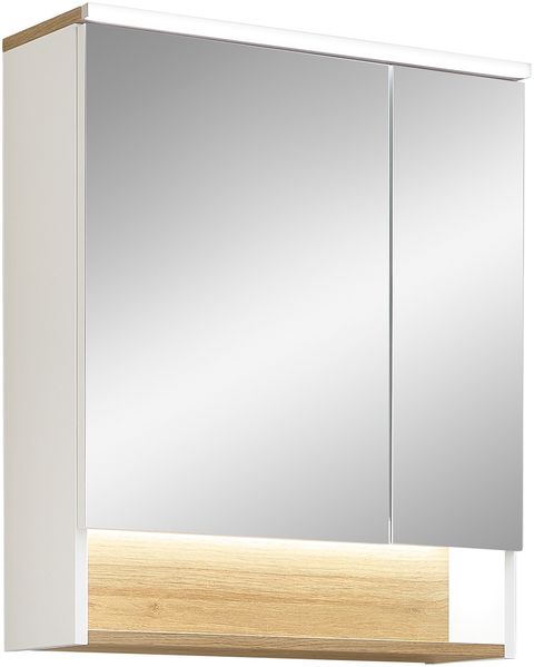 Pelipal Spiegelschrank, Quickset 383, Weiß Matt/Riviera Eiche, 2 Türen