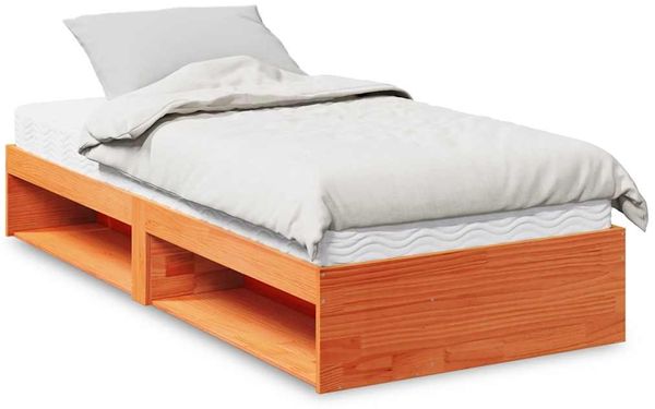 vidaXL Tagesbett mit Matratze Wachsbraun 90x190 cm Massivholz Kiefer 3324603