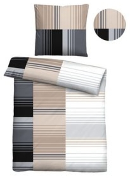 Traumhaft schlafen - Castell - Markenbettwäsche Baumwoll Renforce Bettwäsche 0040561 STREIFENMIX, basalt, 1x 155x220 cm + 1x 80x80 cm Bild 6