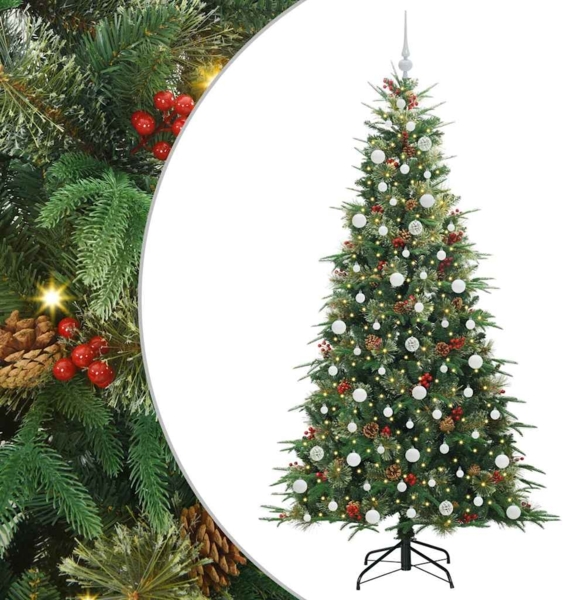 vidaXL Künstlicher klappbarer Weihnachtsbaum Grün 210 cm PE und PVC 3397435
