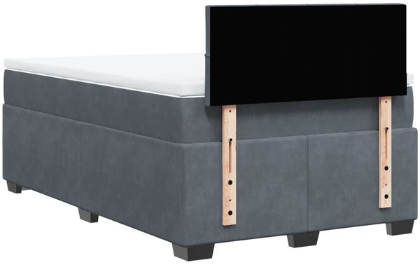 vidaXL Boxspringbett mit Matratze Dunkelgrau 120x200 cm Samt 3286283 Bild 10