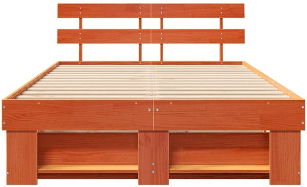vidaXL Bettrahmen Wachsbraun 120 x 200 cm Massives Kiefernholz 872487 Bild 4