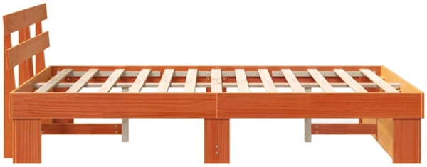 vidaXL Bettrahmen Wachsbraun 120 x 200 cm Massives Kiefernholz 872487 Bild 5
