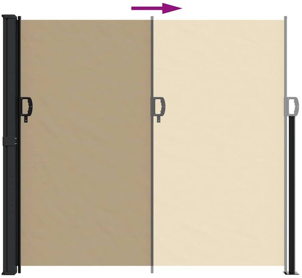 vidaXL Seitenmarkise Ausziehbar Beige 180x500 cm 4004450 Bild 5