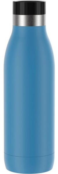 Emsa Bludrop Color Trinkflasche mit Quick-Press Verschluss, spülmaschienenfest, Edelstahl Aqua-Blau, 0,5 Liter
