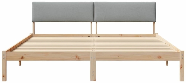 vidaXL Bettgestell Braun und hellgrau 200 x 200 cm Massivholz Kiefer 3394328 Bild 4