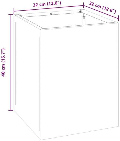 vidaXL Gartenblumentopf Schwarz 32 x 32 x 40 cm Kaltgewalzter Stahl 876343 Bild 9