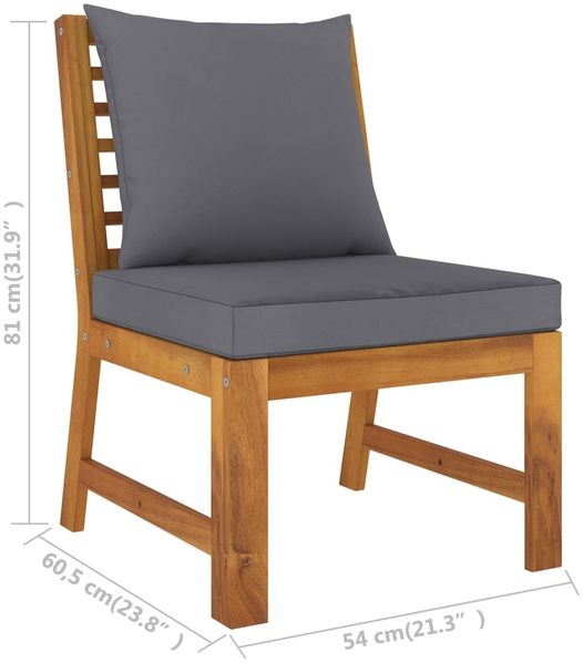 vidaXL 4-tlg. Garten-Lounge-Set mit Auflagen Massivholz Akazie 3057779 Bild 11