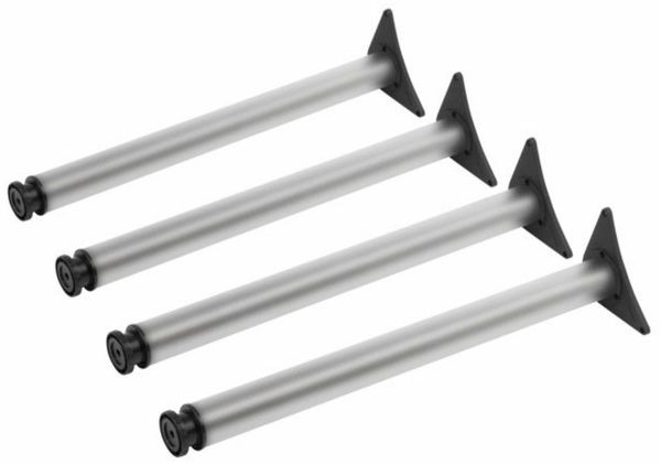 Metafranc Tischbein 4er Set Tischbeine für Tischplatten 710-730mm Aluminiumlook, höhenverstellbar