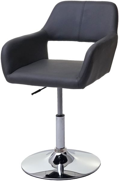 Esszimmerstuhl HWC-A50 III, Stuhl Küchenstuhl, Retro 50er Jahre, Kunstleder ~ grau, Chromfuß