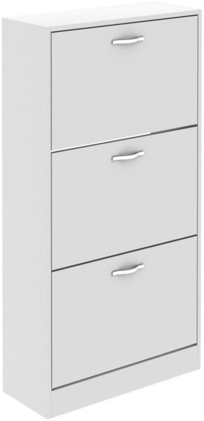 Vida Designs Schuhschrank mit 3 Schubladen, Schuh-Organizer, ausziehbares Möbelstück aus Holz, Weiß