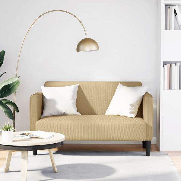vidaXL Zweisitzer-Sofa Graugrün 109 cm Cordstoff 4100526
