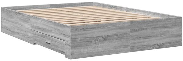 vidaXL Bettgestell mit Schubladen Grau Sonoma 120x200 cm Holzwerkstoff 3280396 Bild 6