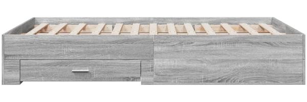 vidaXL Bettgestell mit Schubladen Grau Sonoma 120x200 cm Holzwerkstoff 3280396 Bild 5