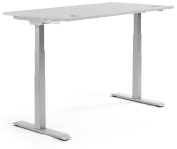 Soennecken Schreibtisch 1200x605-1255x800mm Platte lichtgrau Gestell s