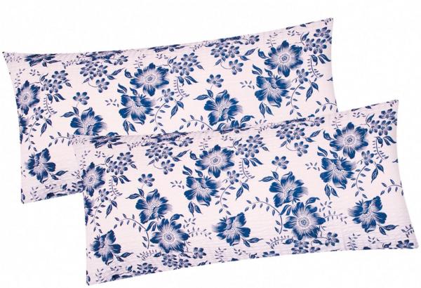 Heubergshop Kissenbezug, (2 Stück), Seersucker 40x80cm 100% Baumwolle Blumen Geblümt (EW-Blumen-Weiß)
