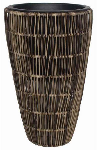 TrendLine Polyrattan Pflanztopf Ø26x42cm mit Einsatz