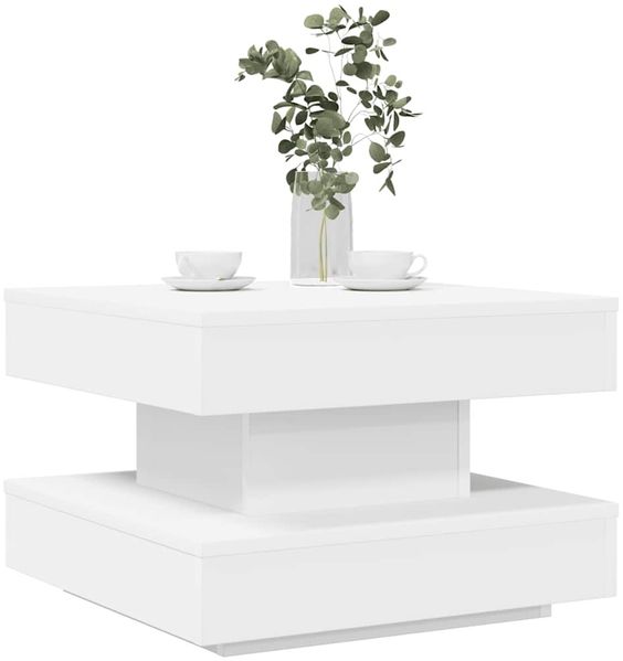 vidaXL Couchtisch 360-Grad Drehbar Weiß 50x50x34,5 cm 858470