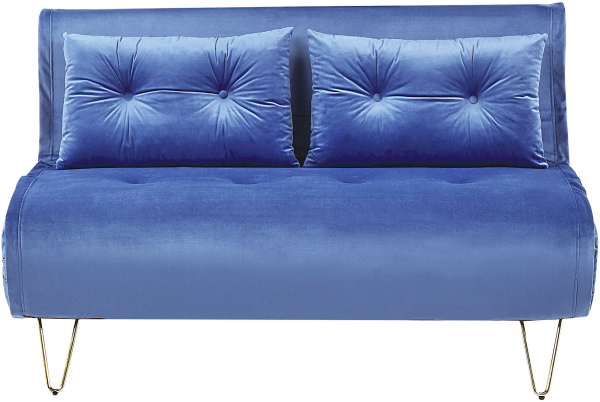 Schlafsofa 2-Sitzer Samtstoff marineblau VESTFOLD